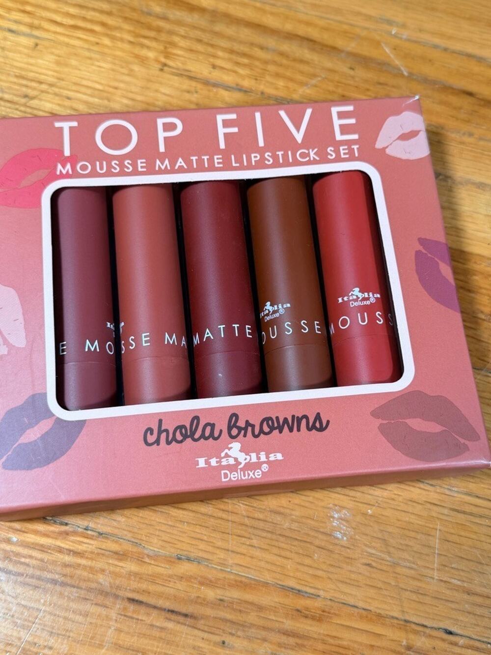 Italia Deluxe Top Five Chola Browns Mousse Matte Lipstick Set of 5